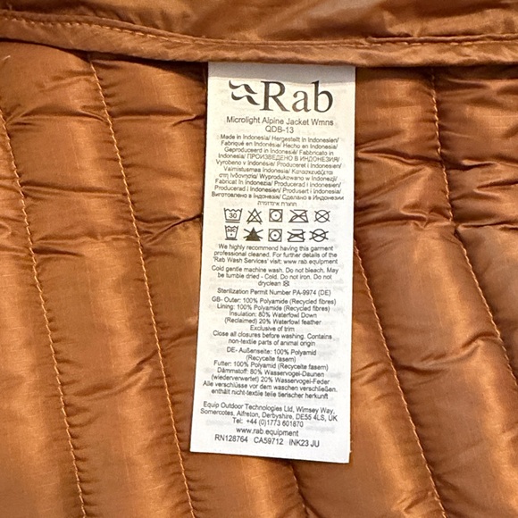 Ran Microlight Alpine Down Jacket XS - Picture 7 of 7